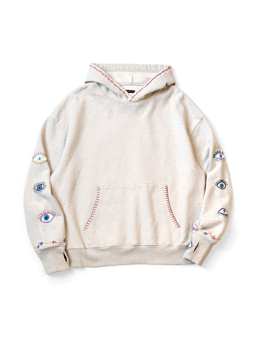 KAPITAL SWT Knit Hoodie (SPEAKEASY Embroidery) 'Ecru'