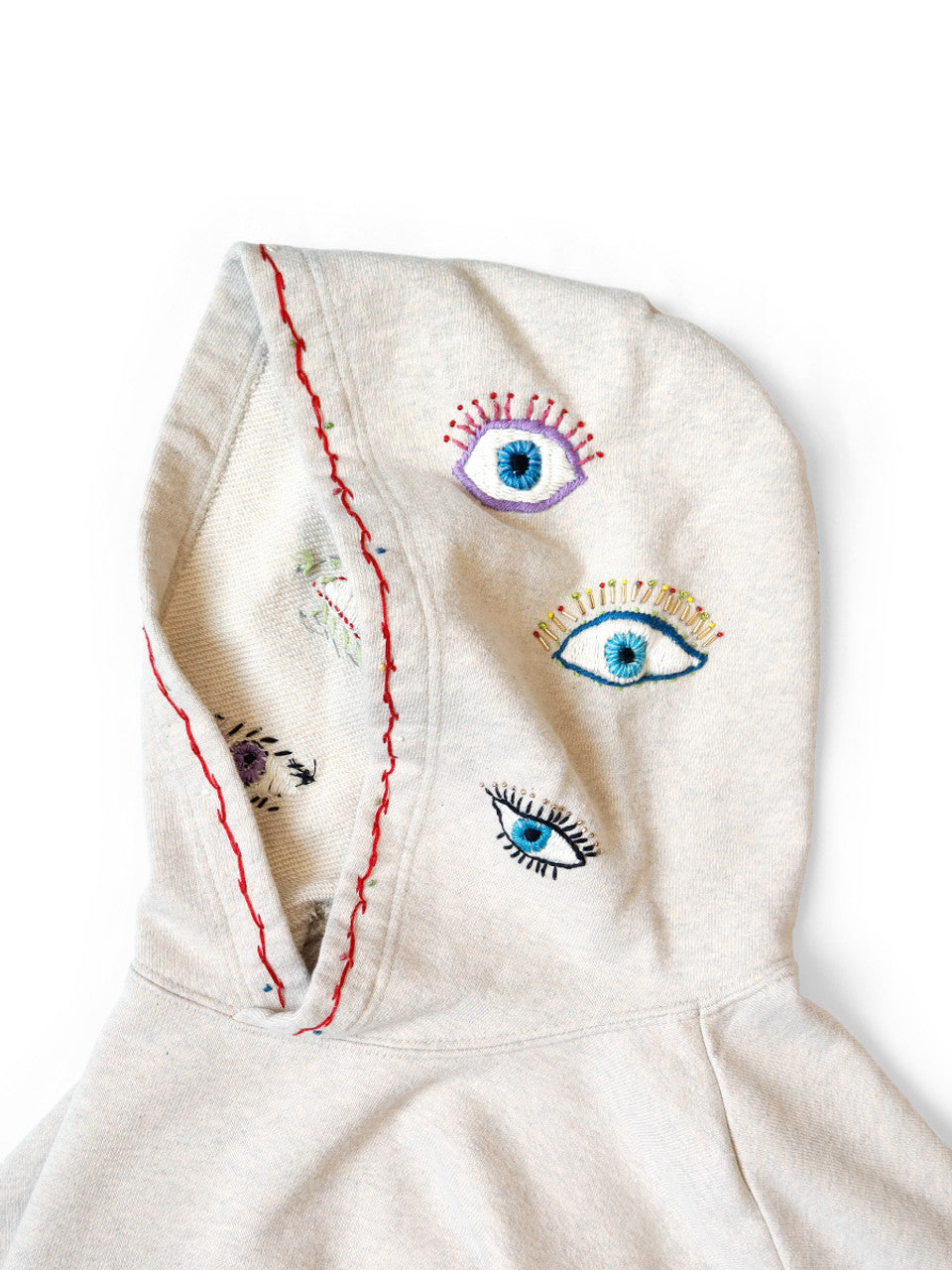 KAPITAL SWT Knit Hoodie (SPEAKEASY Embroidery) 'Ecru'