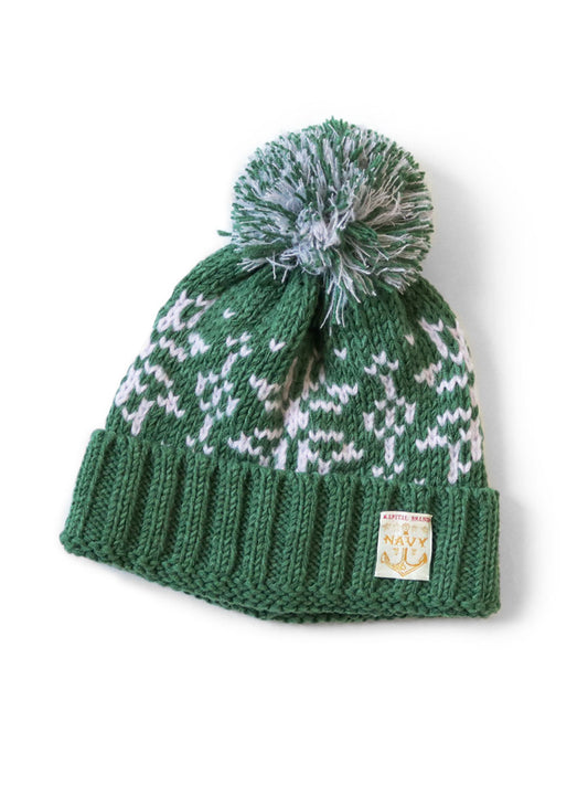 KAPITAL 3G Wool Snow Knit Cap 'Green'