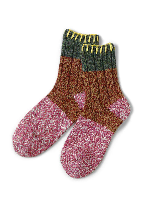 KAPITAL 56Yarns Wool Grandrelle GOGH HOBO Stitch Socks 'Pink'