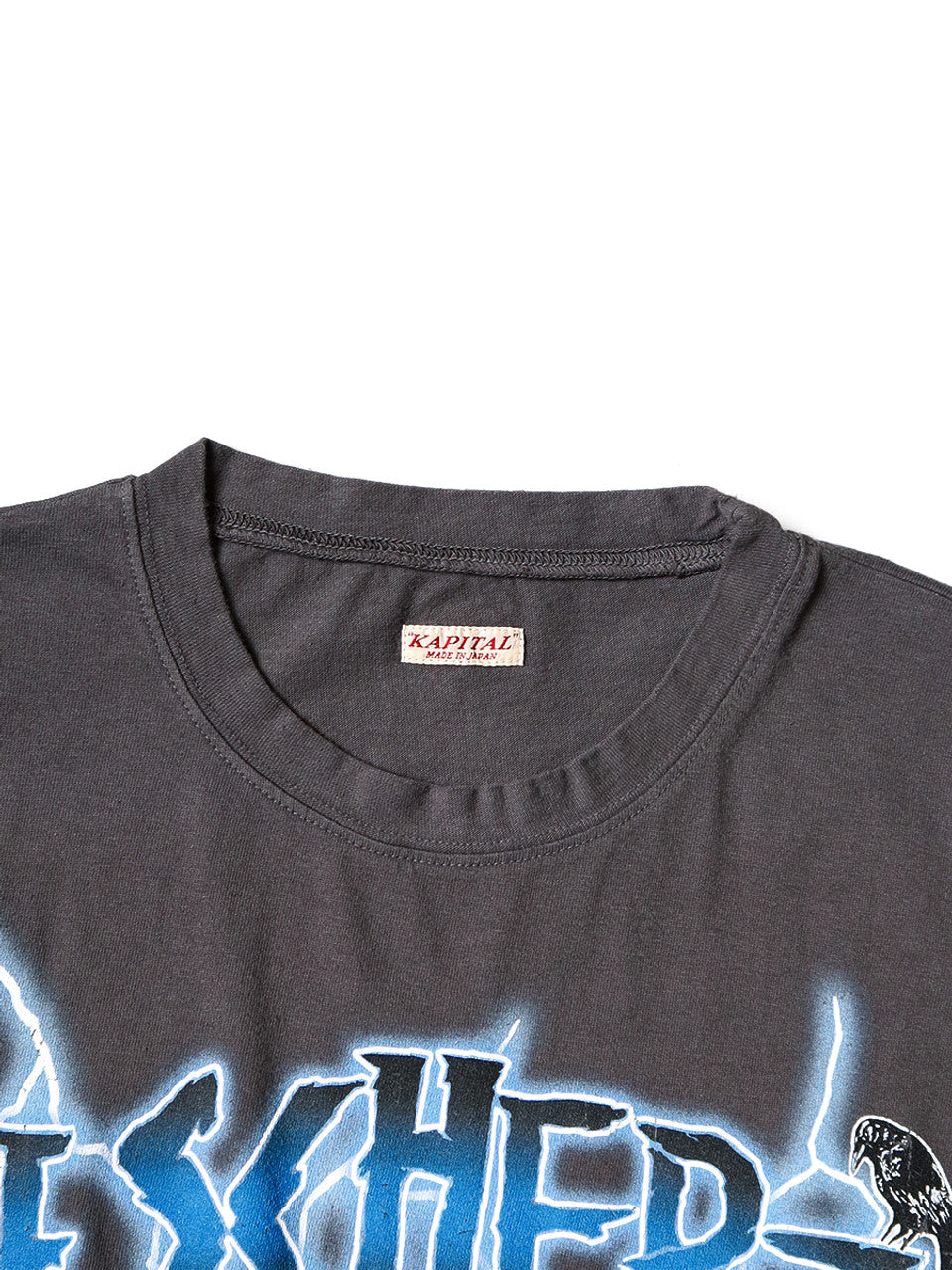 KAPITAL 20/-Jersey Crew T (LIGHTNING PIANO) 'Ink Black'