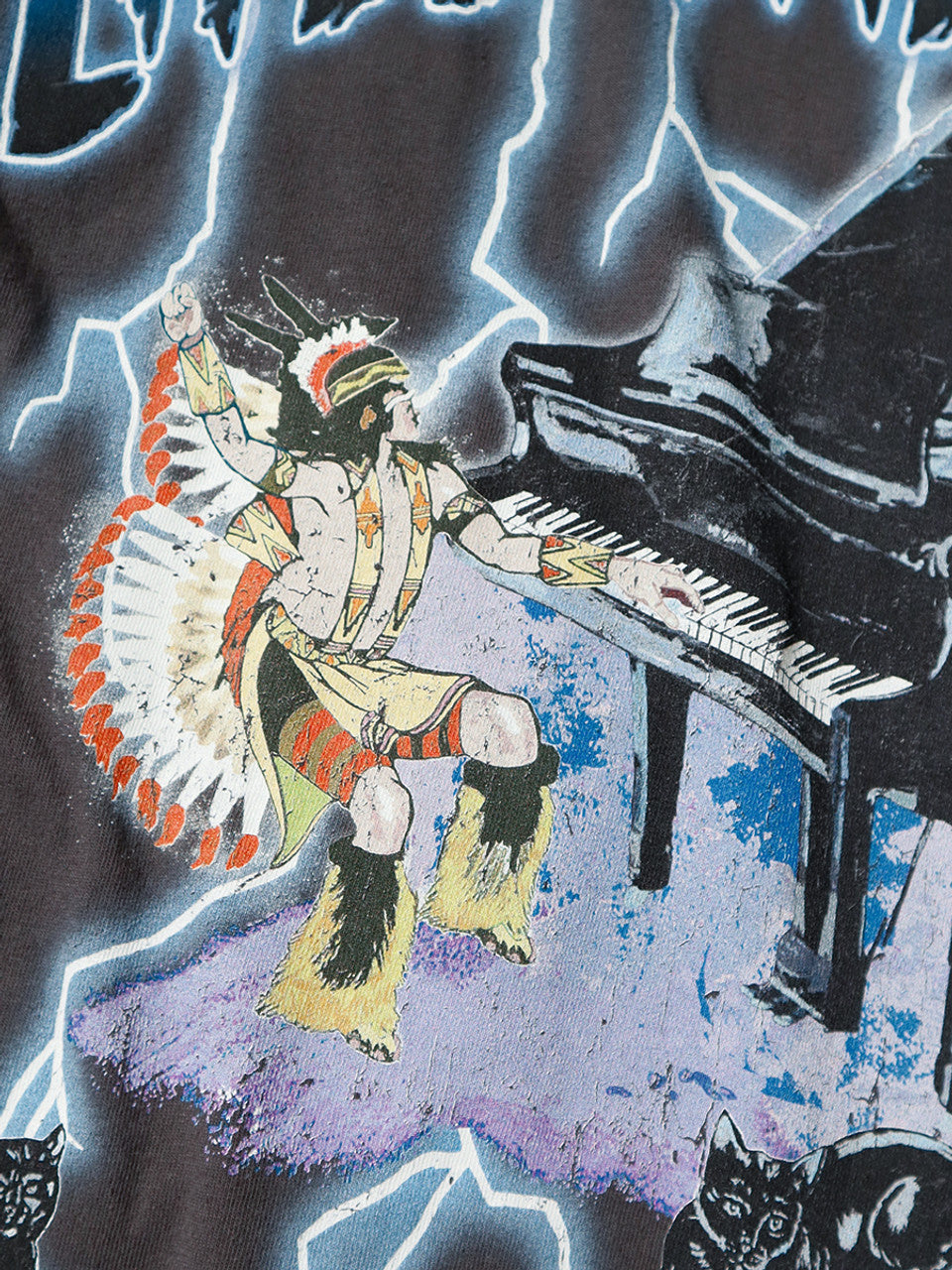 KAPITAL 20/-Jersey Crew T (LIGHTNING PIANO) 'Ink Black'