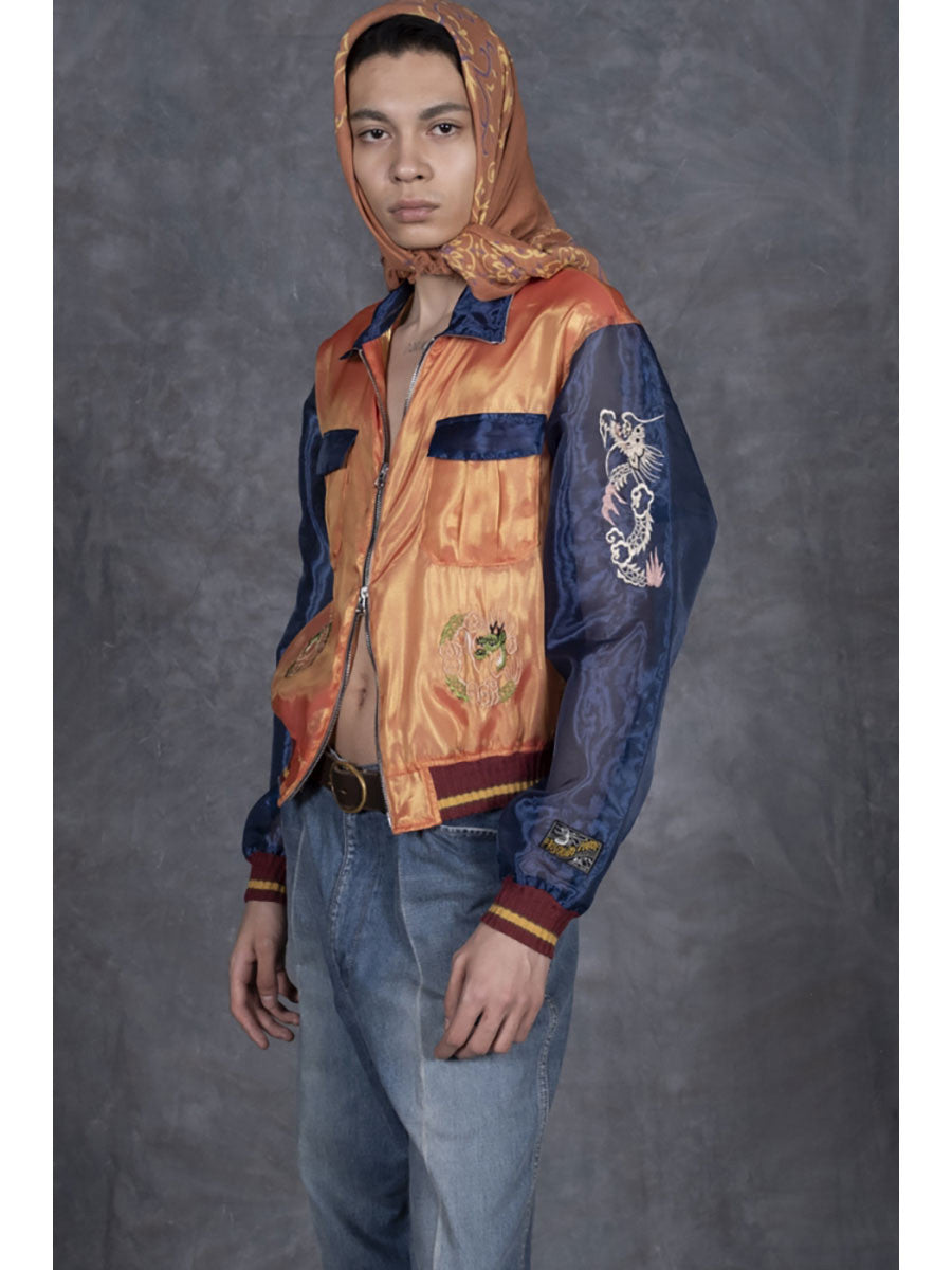 KAPITAL SHEER PEARL MOSQUITO GUARD 2TONES VIETNAM JKT 'GREY'