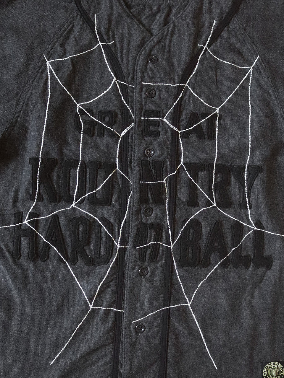 KAPITAL Cotton Wool GREAT KOUNTRY Baseball Shirt (KOUNTRY DREAM CATCH Remake) 'DarkGray'