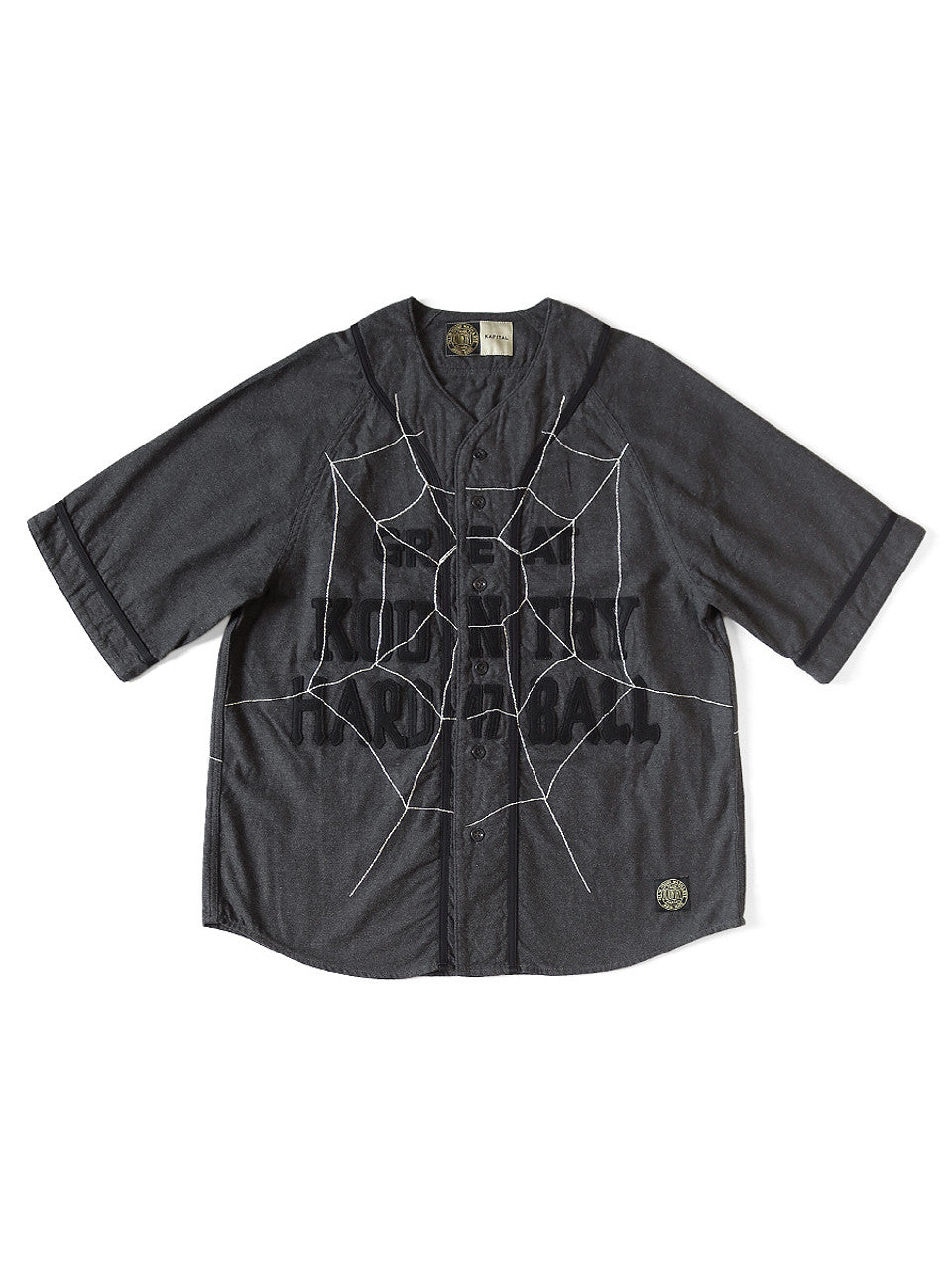 KAPITAL Cotton Wool GREAT KOUNTRY Baseball Shirt (KOUNTRY DREAM CATCH Remake) 'DarkGray'