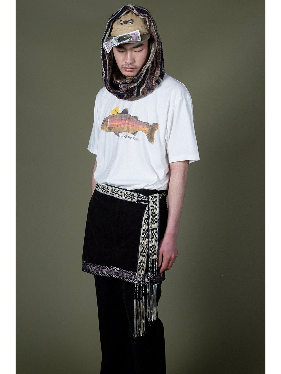 KAPITAL 20/-JERSEY CREW T (ONE TROUT PECKISH RAINBOWY) 'WHITE'