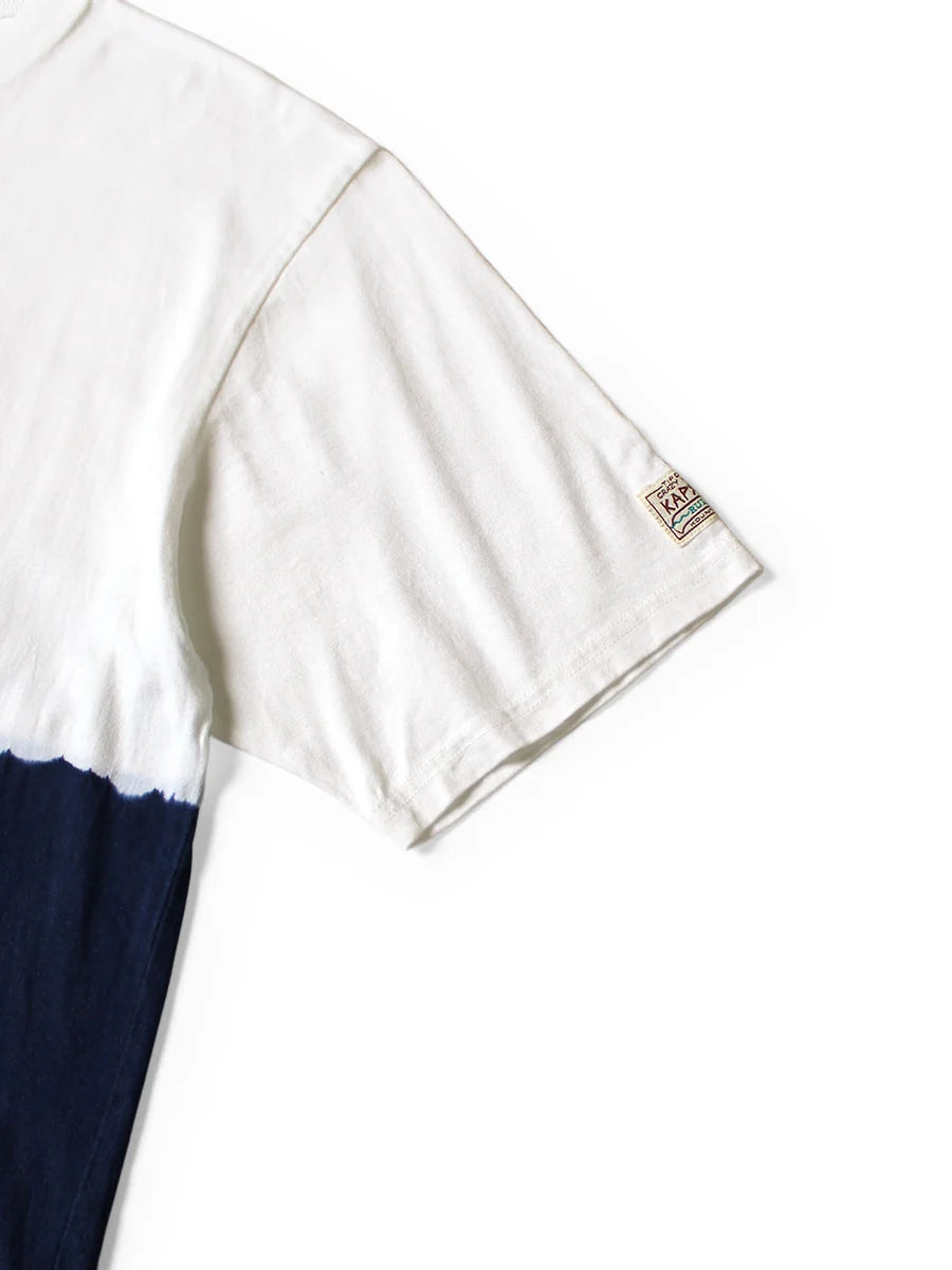 KAPITAL 20/-JERSEY IDG HAND-DYE CREW T (ICE FISHING DEEP) 'WHTxIDG'