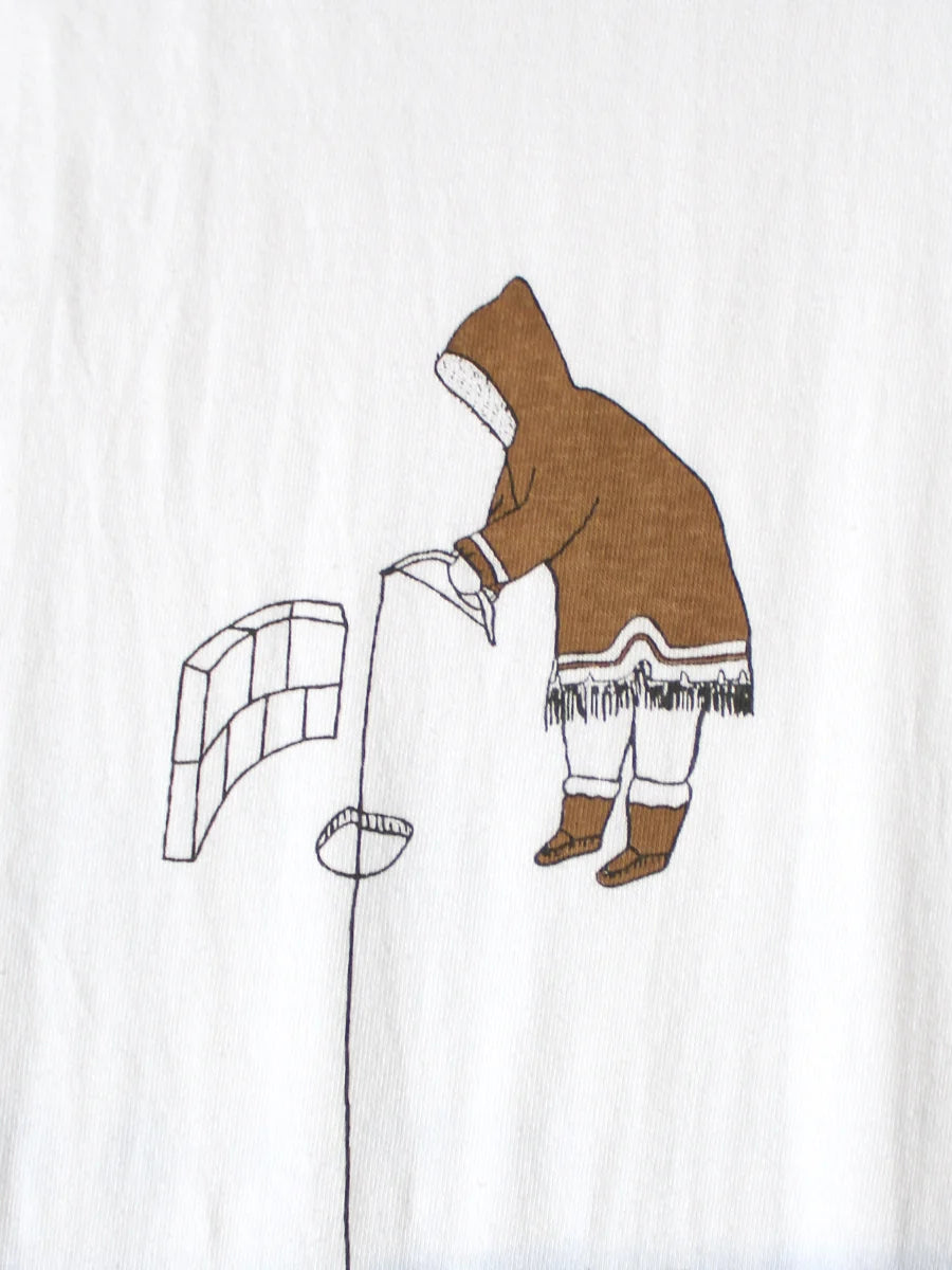 KAPITAL 20/-JERSEY IDG HAND-DYE CREW T (ICE FISHING DEEP) 'WHTxIDG'