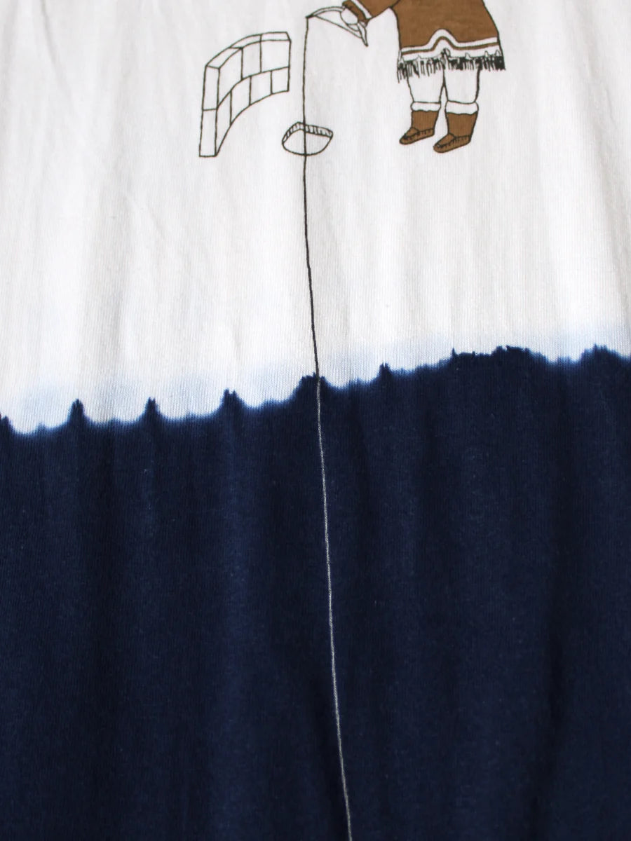 KAPITAL 20/-JERSEY IDG HAND-DYE CREW T (ICE FISHING DEEP) 'WHTxIDG'