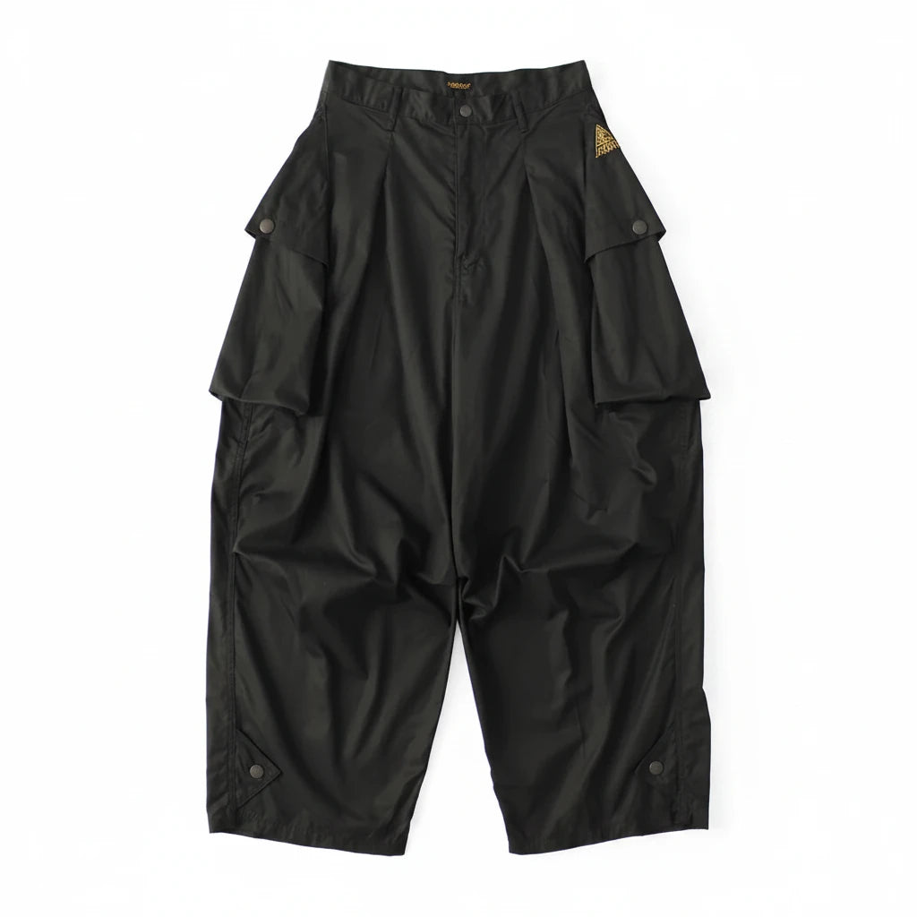 KAPITAL COMBED GABERGINE AOZAI CARGO PANTS 'BLACK'