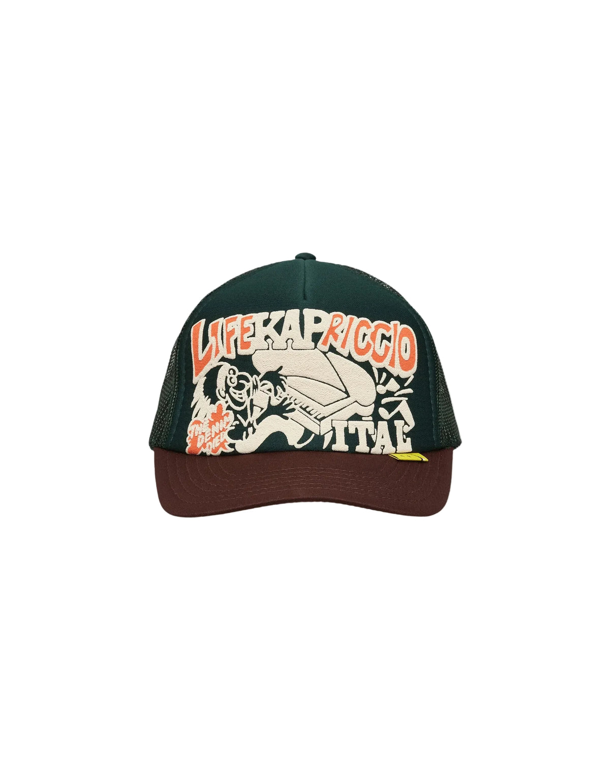 KAPITAL LIFE KAPRICCIO TRACK CAP 'D.GREENxBROWN'
