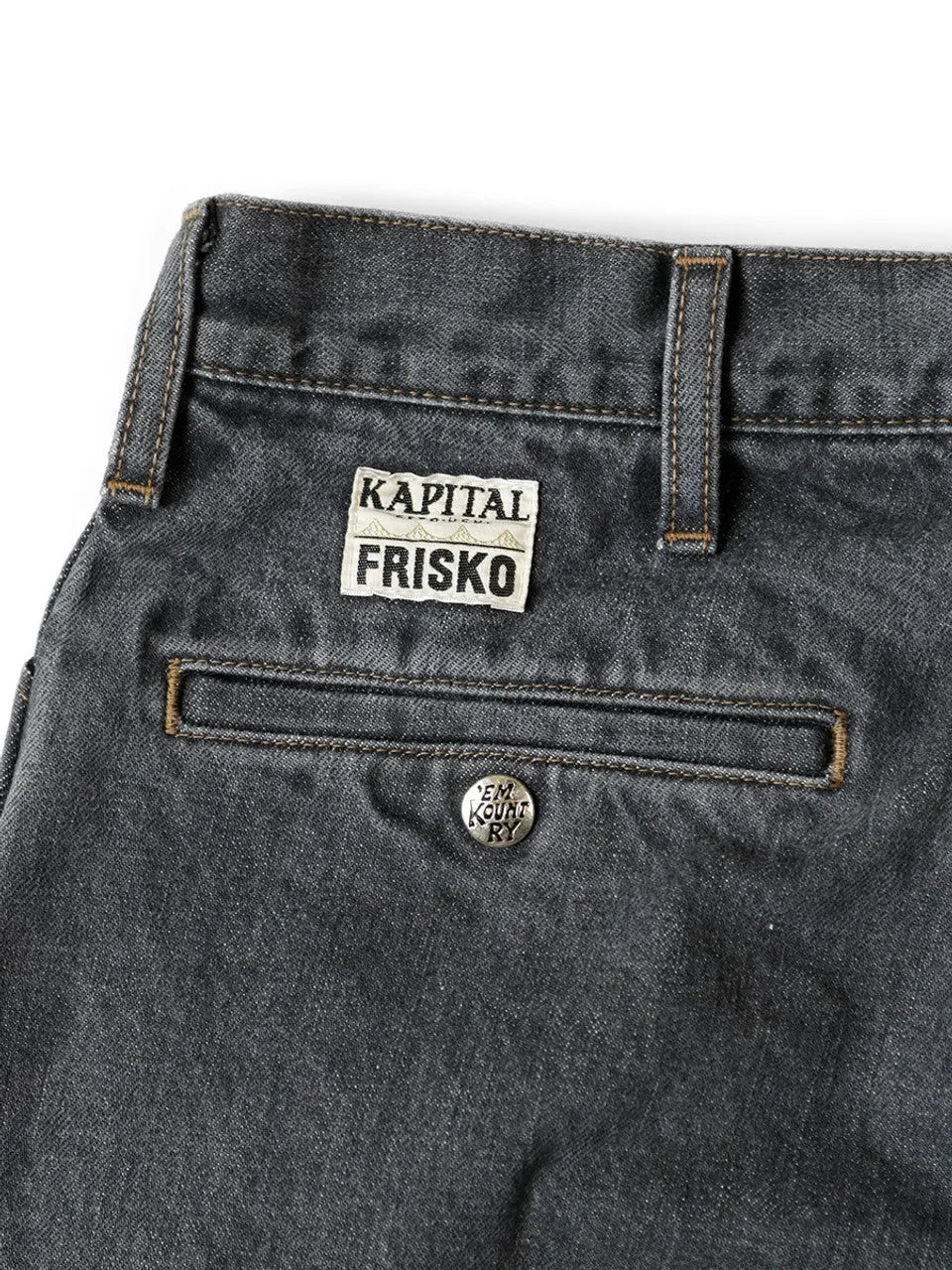 KAPITAL 14oz BLK Denim 5P FRISKO 'BLACK' Kapital