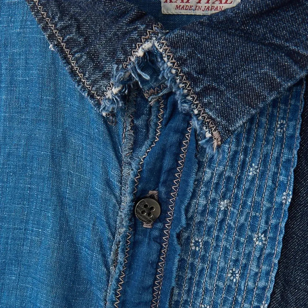 KAPITAL Cotton x Linen IDG KATMANDU Shirt 23 'INDIGO Kapital