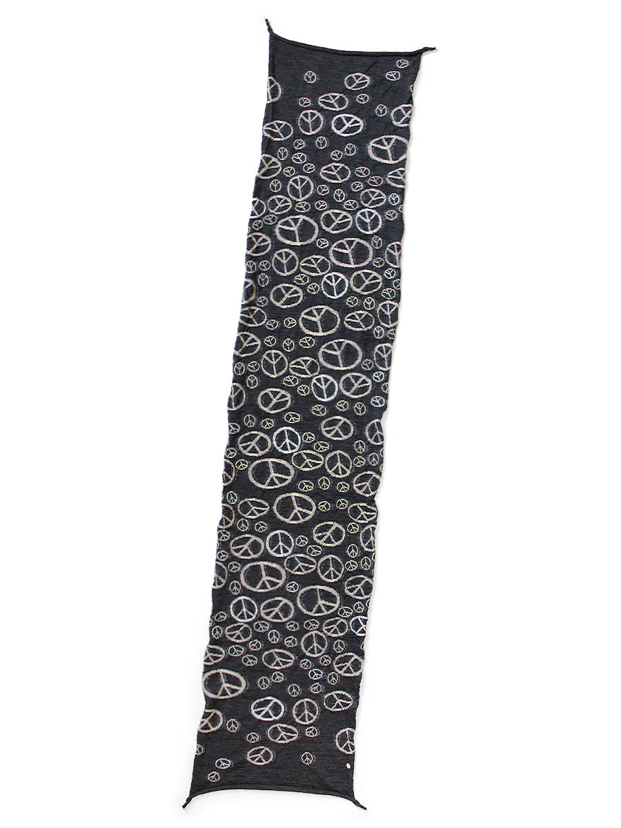 KAPITAL Fulling Wool HAPPY Scarf PEACE 'Black'