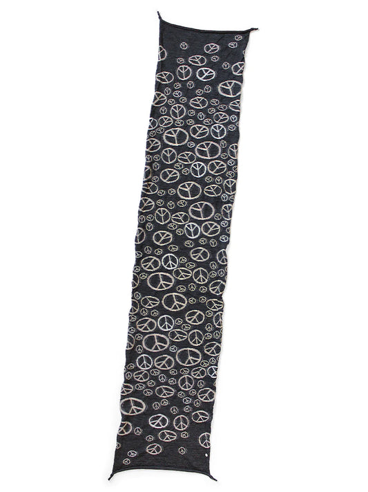 KAPITAL Fulling Wool HAPPY Scarf PEACE 'Black'