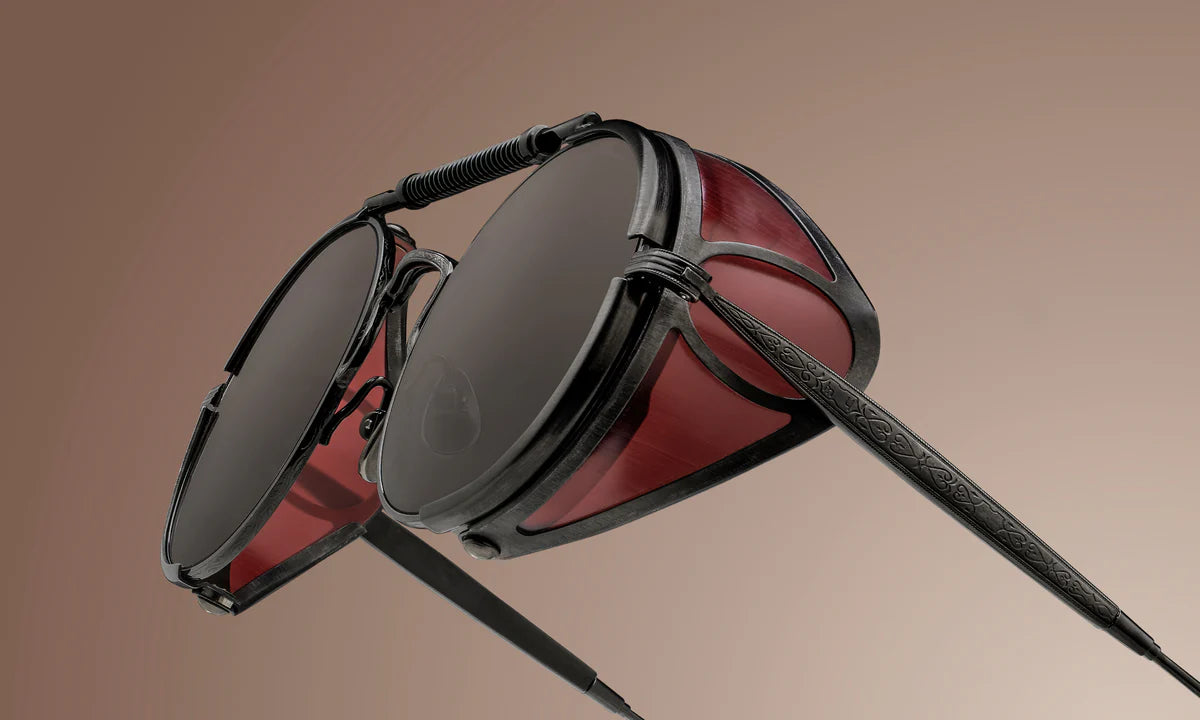 MATSUDA 2809H-V2.SG.BRTM-BOR.52 'BRUSHED RUTHENIUM-BORDEAUX CAFÉ GREY'
