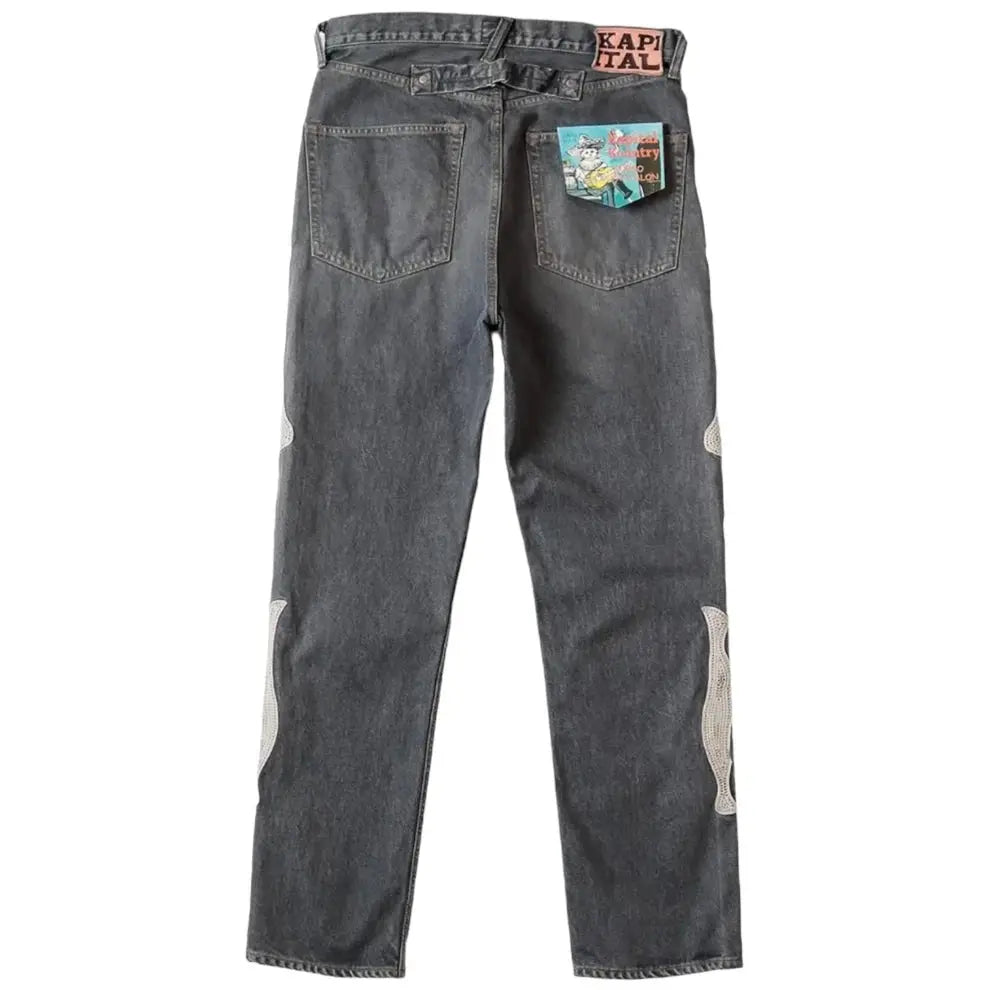 KAPITAL 14oz Black Denim MEXICAN TUXEDO 5P OKAGILLY 'BLACK'