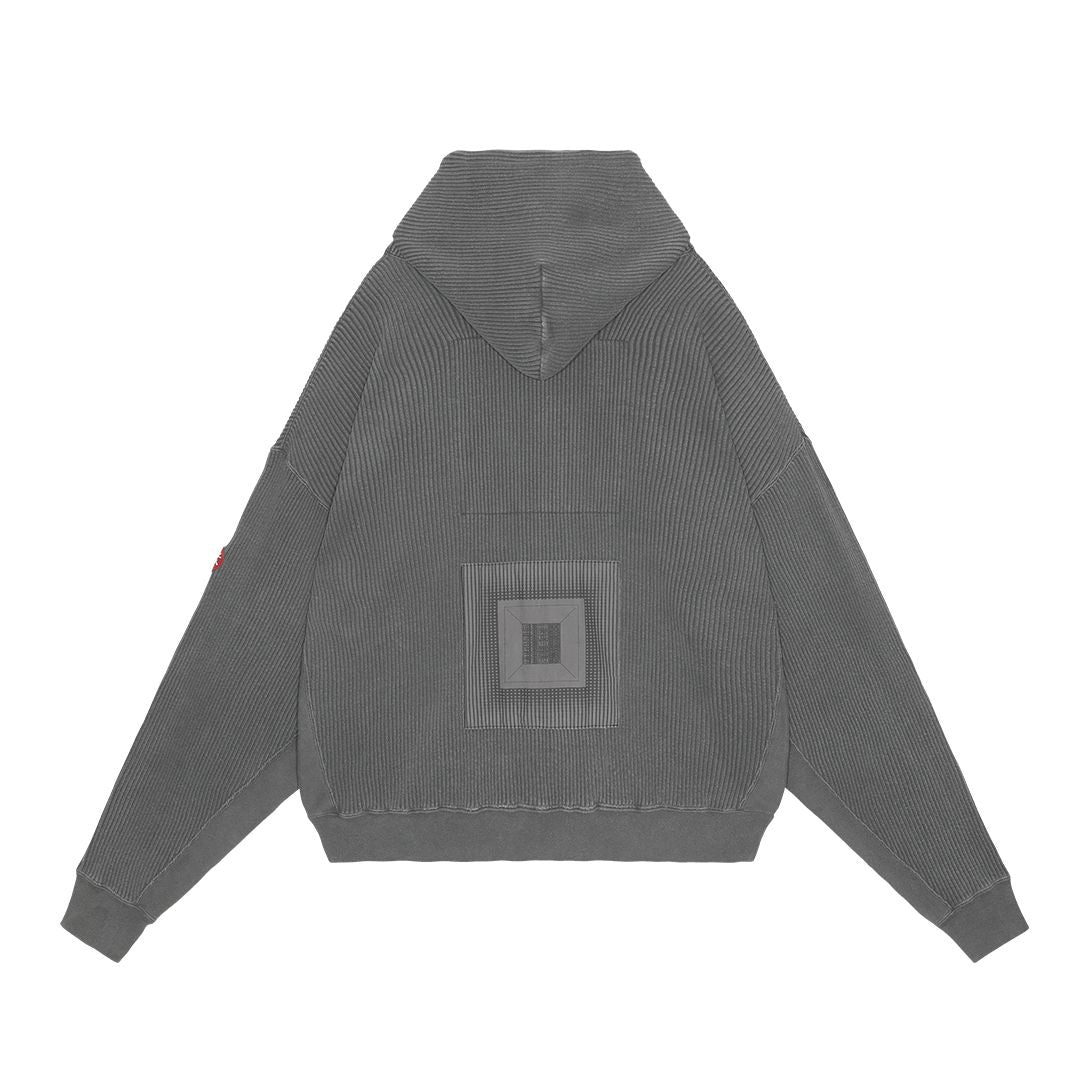 CAV EMPT OVERDYE WIDE RIB CUT ZIP HOODY 'CHARCOAL'