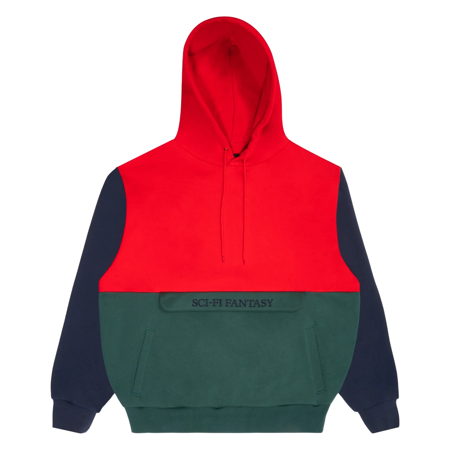 Colorblocked Hoodie- 'Red'