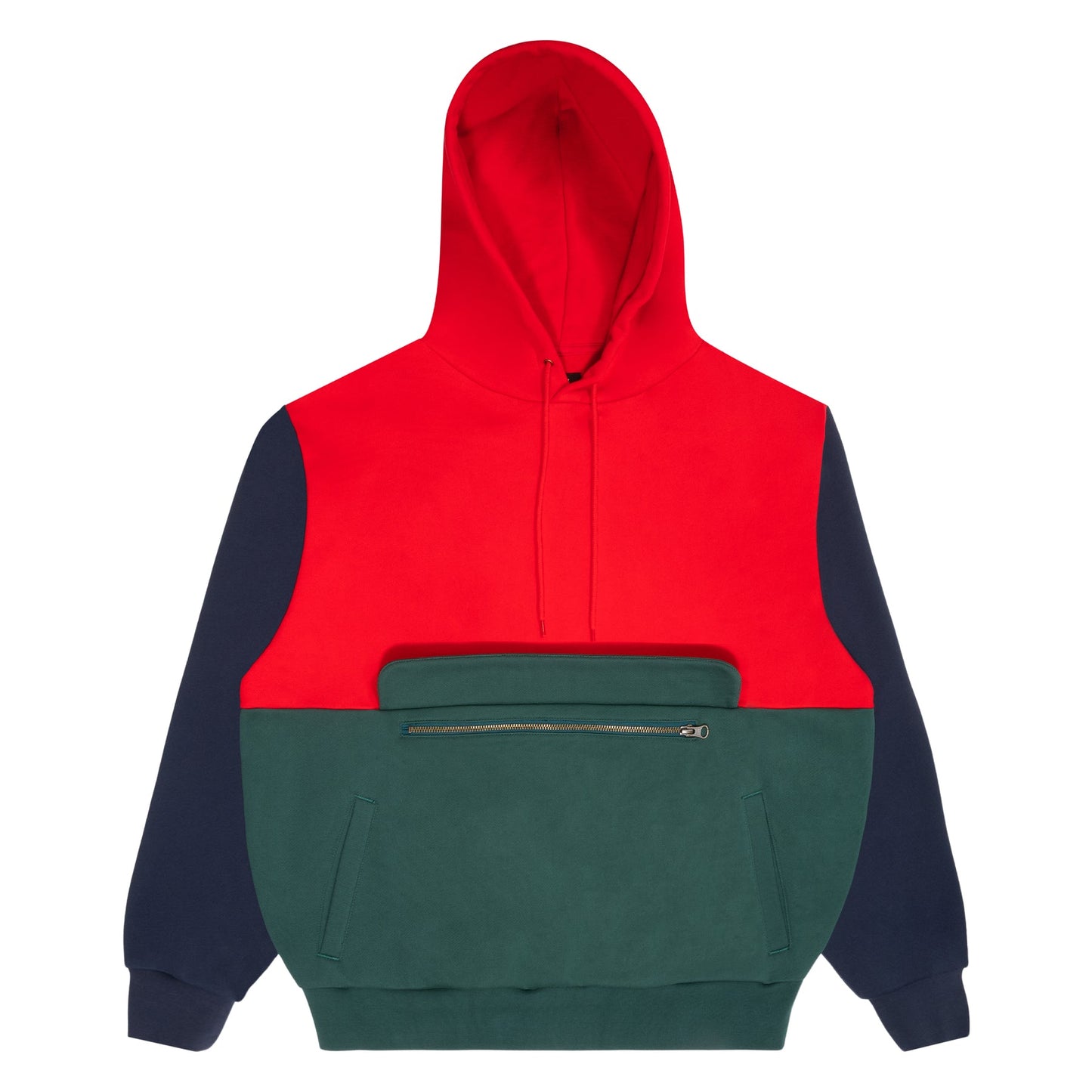 Colorblocked Hoodie- 'Red'