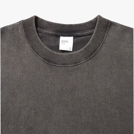 MUHAKU BLOW THROUGH SS TEE/POWDER-WASHED 9.4OZ 'BLACK'