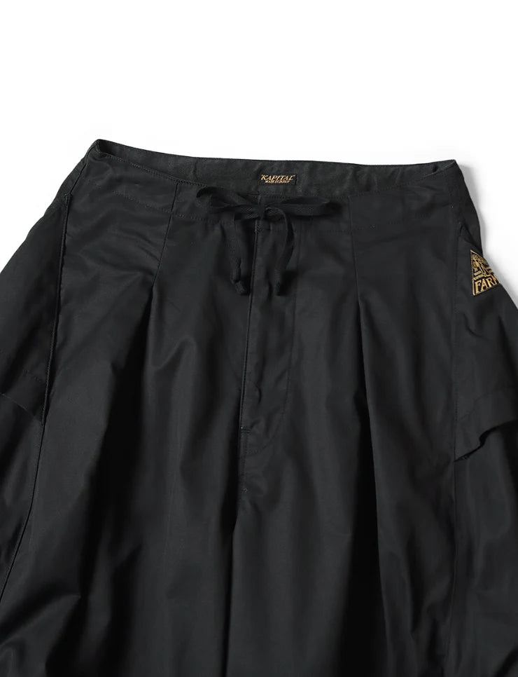 KAPITAL COMBED GABERGINE AOZAI CARGO PANTS 'BLACK'