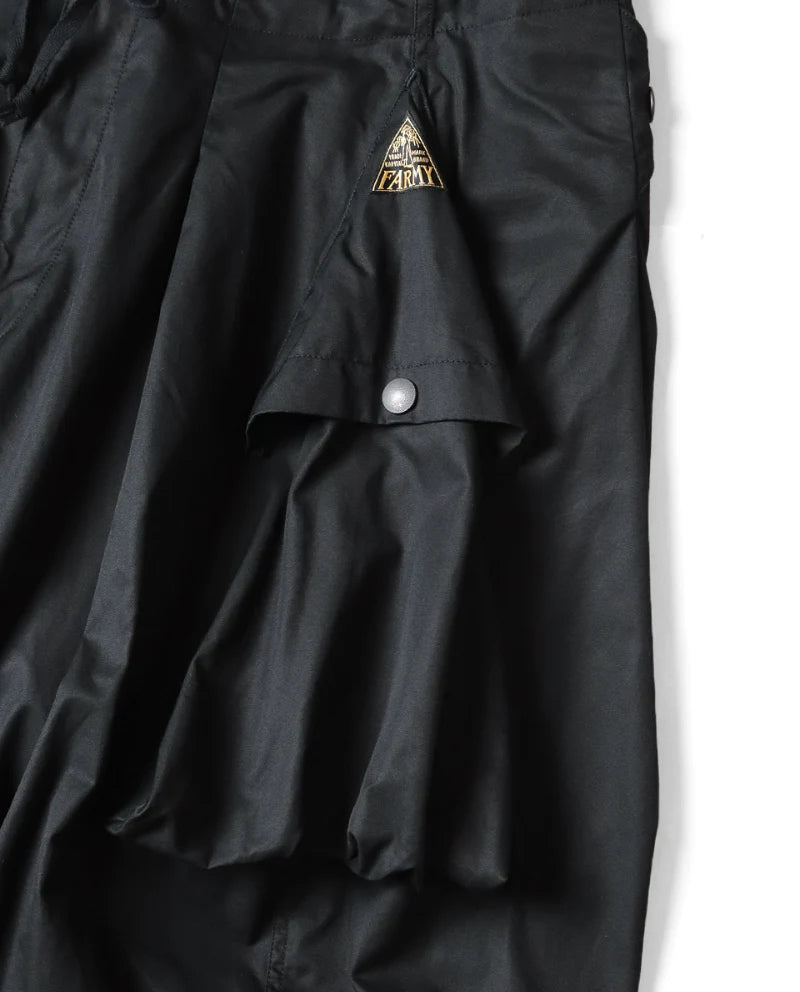 KAPITAL COMBED GABERGINE AOZAI CARGO PANTS 'BLACK'