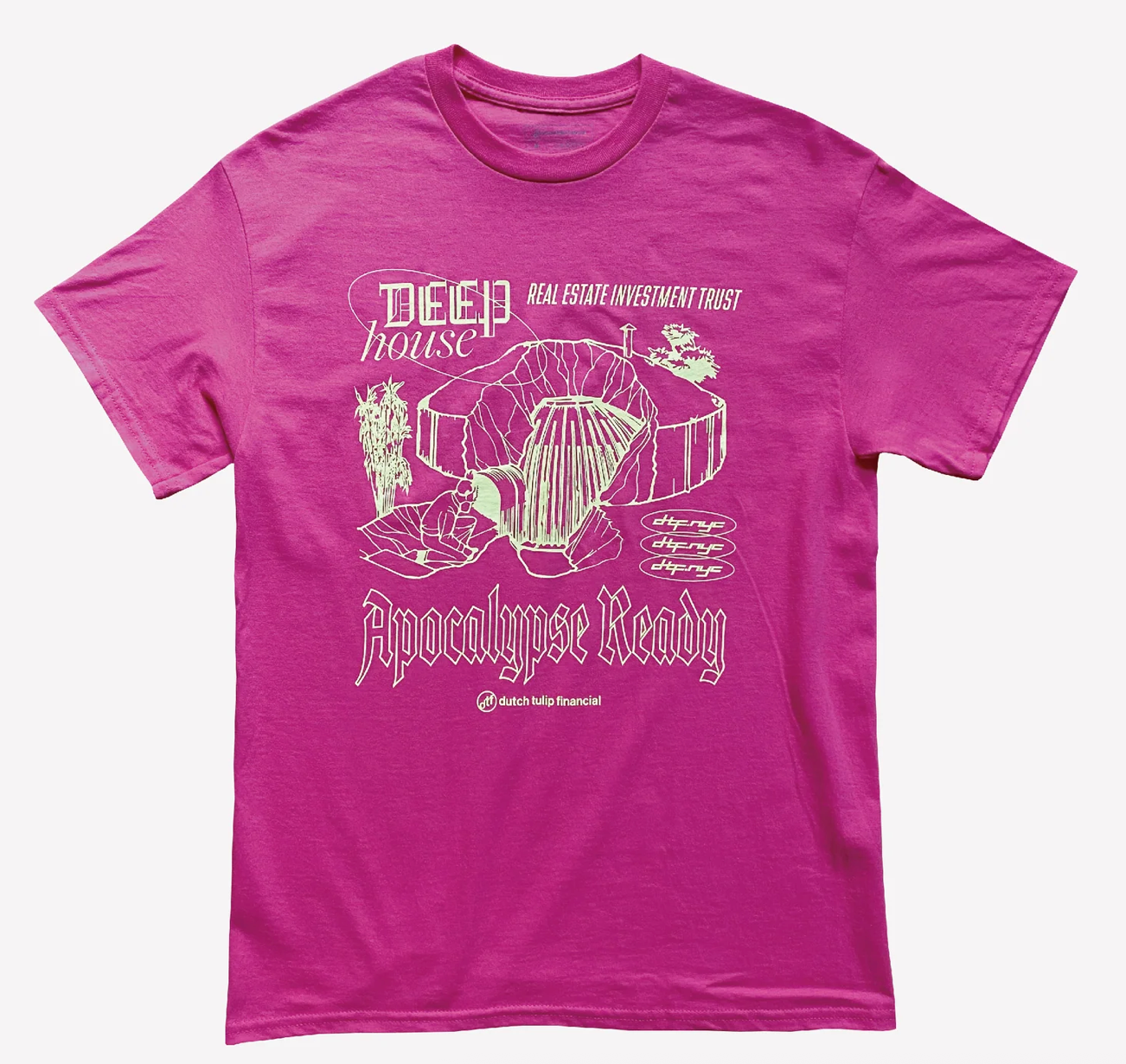 DTF DEEP HOUSE REITS TEE 'HOT PINK'