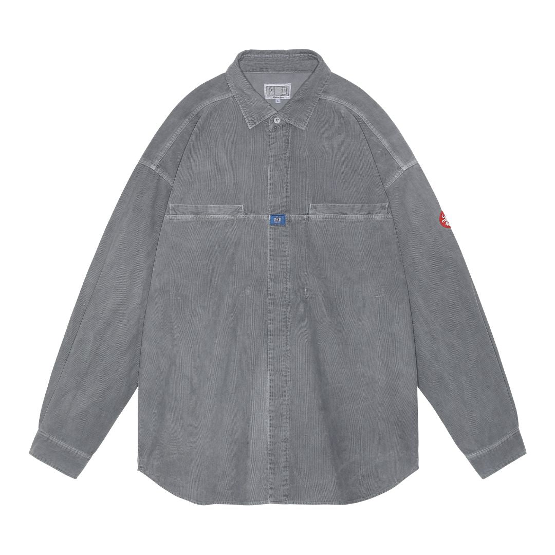 OVERDYE CORD DESIGN BIG SHIRT 'Grey'