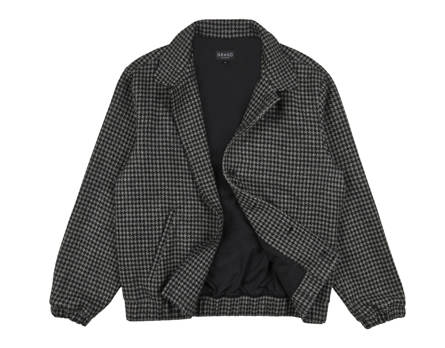 GRAND COLLECTION HOUNDSTOOTH WOOL JACKET 'BLACK'