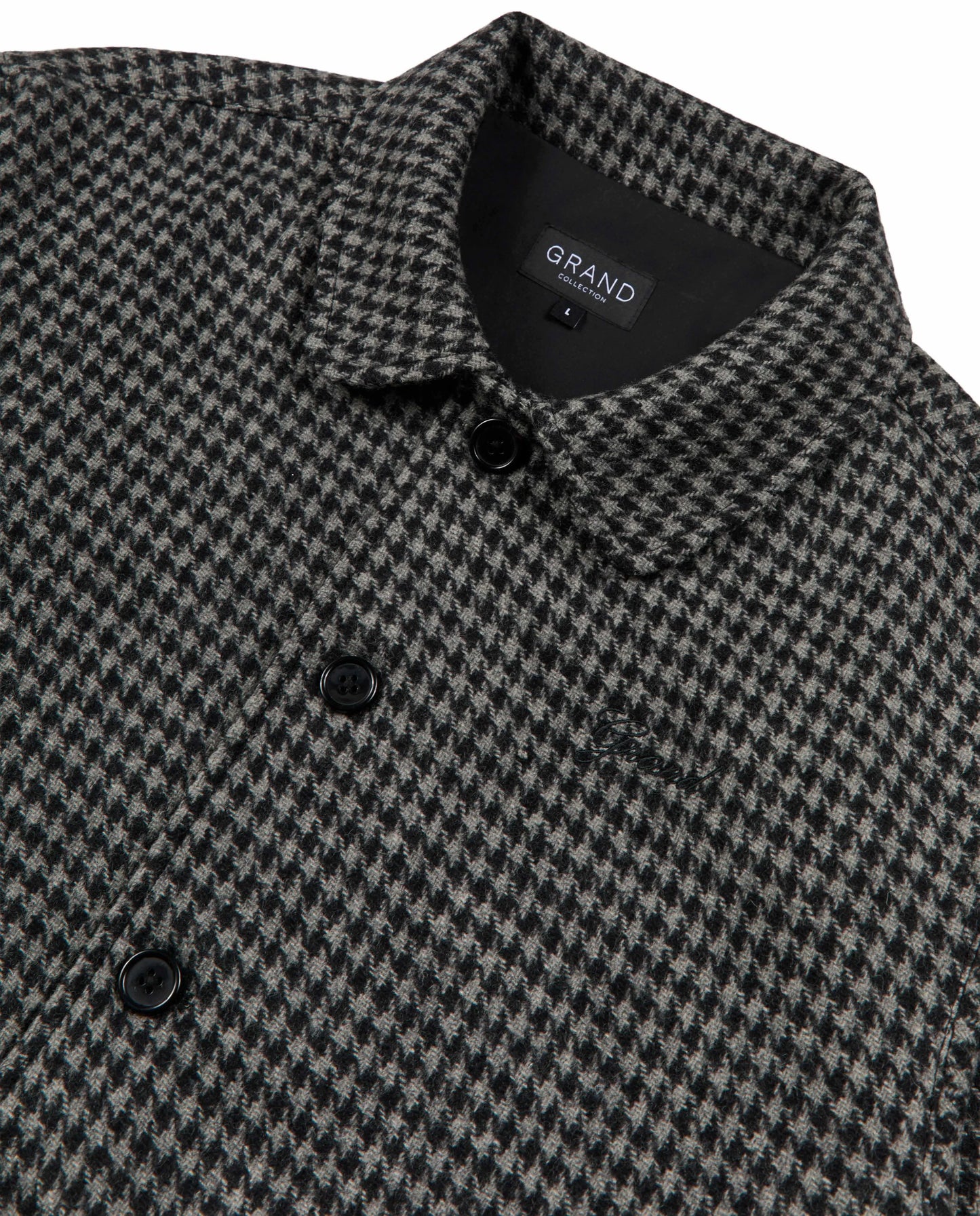 GRAND COLLECTION HOUNDSTOOTH WOOL JACKET 'BLACK'