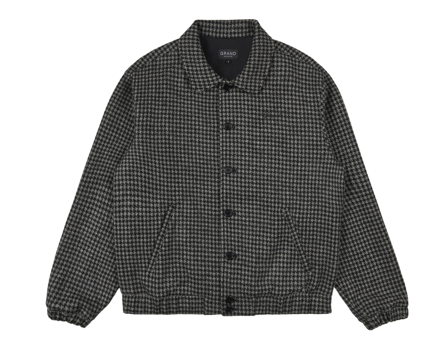 GRAND COLLECTION HOUNDSTOOTH WOOL JACKET 'BLACK'
