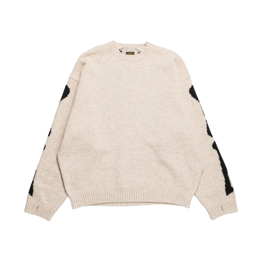 KAPITAL 5G Wool BONE Crew Sweater 'Ecru'