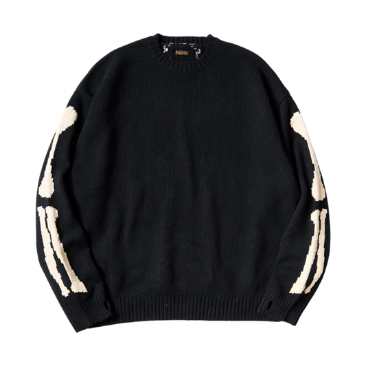 KAPITAL 5G Wool BONE Crew Sweater 'Black'