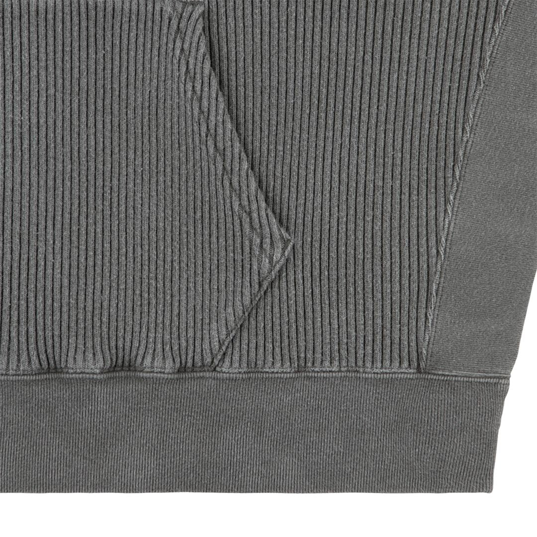 CAV EMPT OVERDYE WIDE RIB CUT ZIP HOODY 'CHARCOAL'