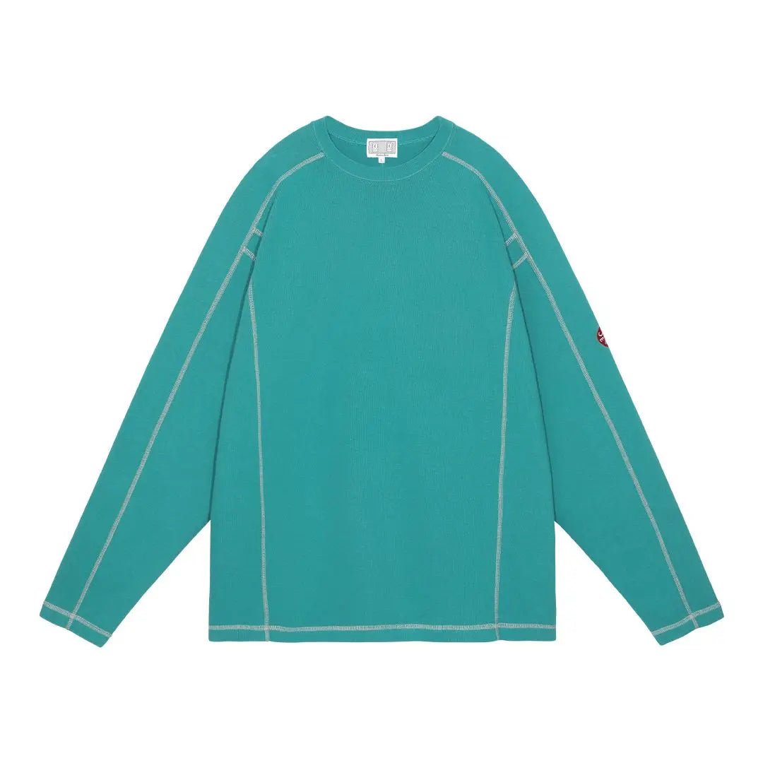 CREW NECK DBL KNIT LONG SLEEVE 'Green' - Antithesis Store