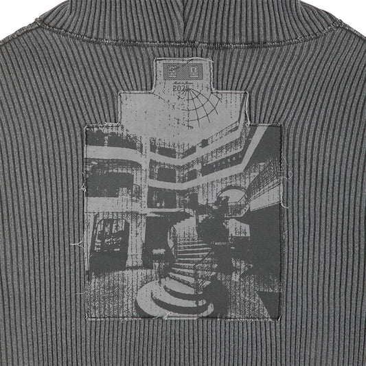 CAV EMPT OVERDYE WIDE RIB CUT ZIP HOODY 'CHARCOAL'