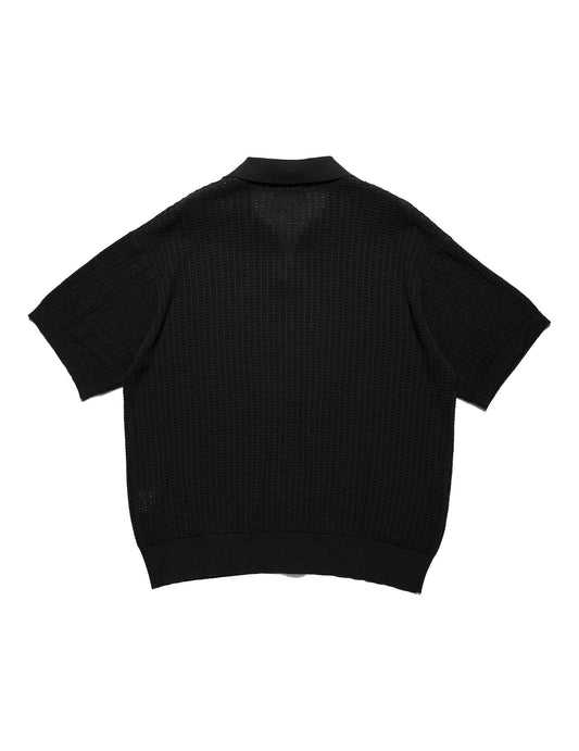 DELUXE BRETT  KNIT POLO 'BLACK'