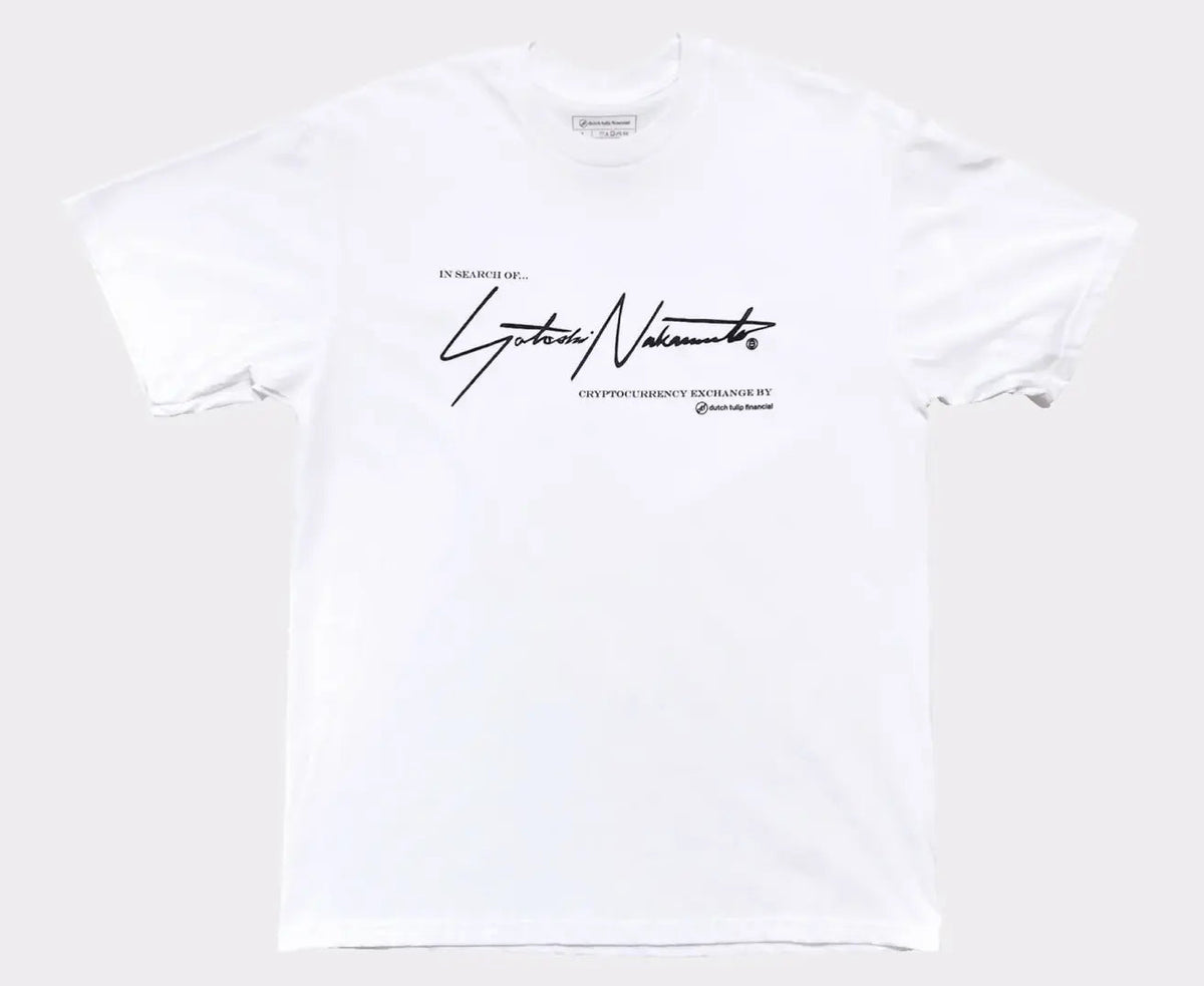 DUTCH TULIP FINANCIAL SATOSHI NAKAMOTO BITCOIN TEE 'WHITE' - Antithesis Store