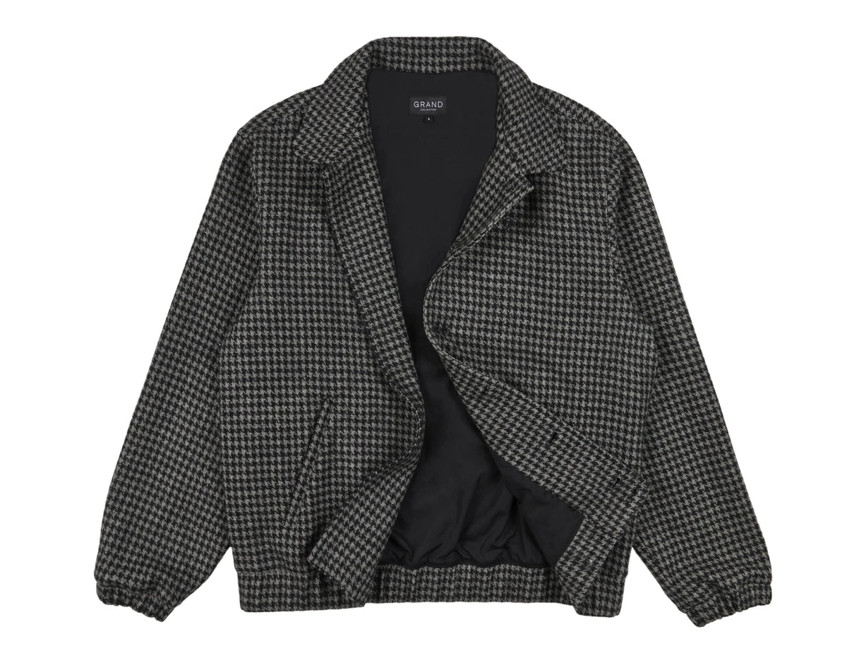 GRAND COLLECTION HOUNDSTOOTH WOOL JACKET 'BLACK' - Antithesis Store