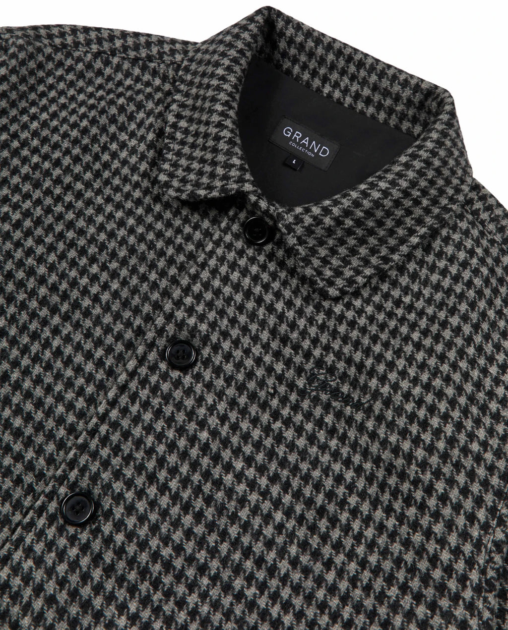 GRAND COLLECTION HOUNDSTOOTH WOOL JACKET 'BLACK' - Antithesis Store