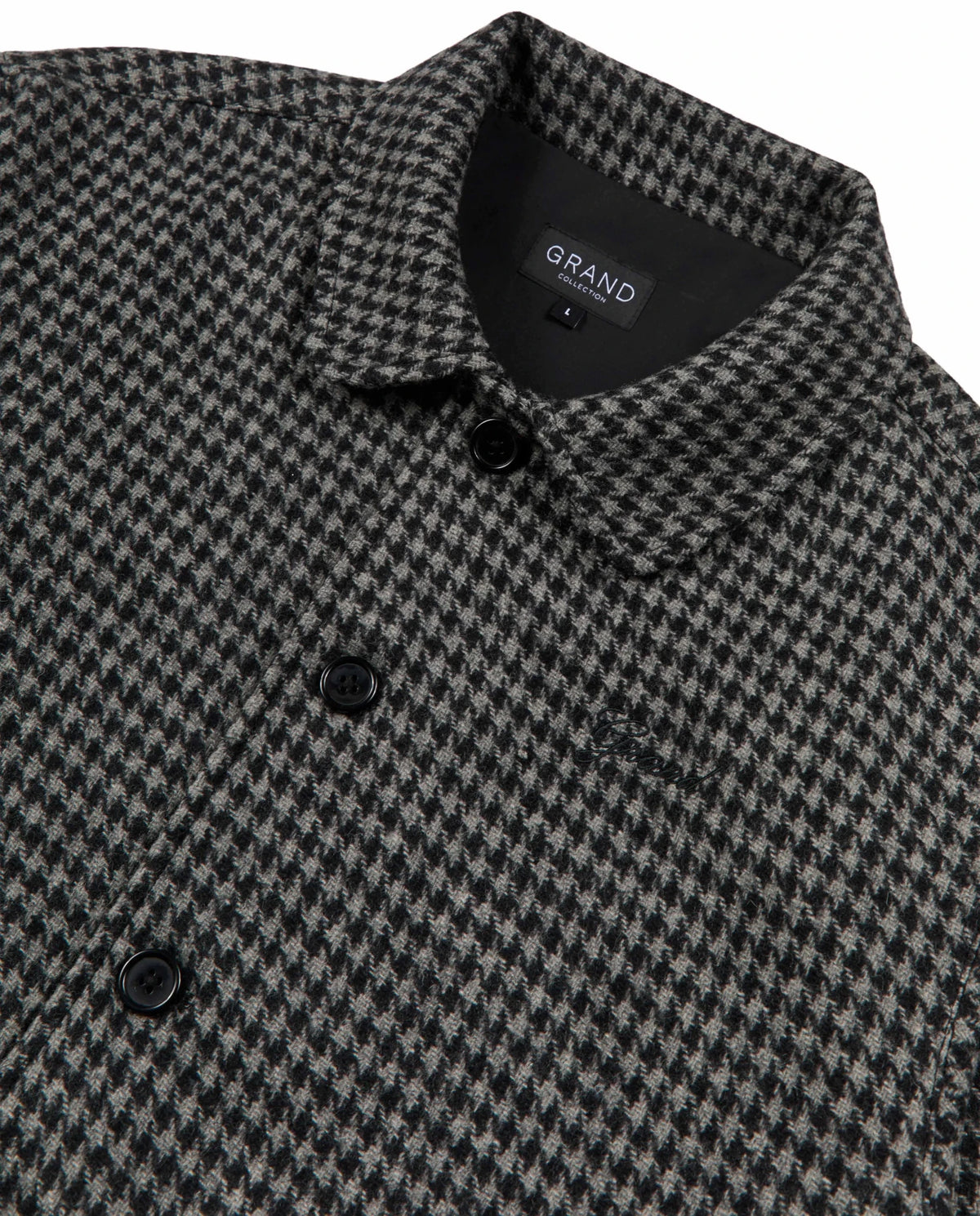 GRAND COLLECTION HOUNDSTOOTH WOOL JACKET 'BLACK' - Antithesis Store