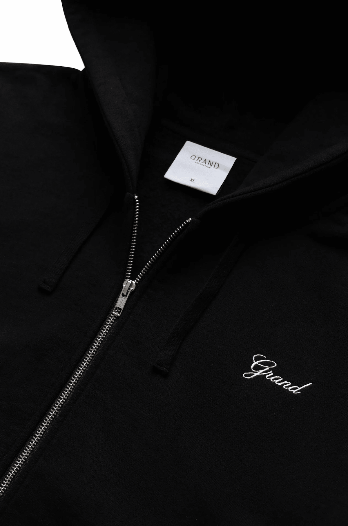 GRAND COLLECTION ZIP UP SCRIPT SWEATSHIRT 'BLACK' - Antithesis Store