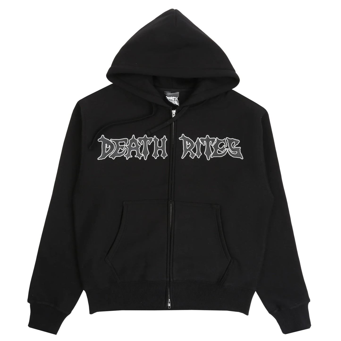 DEATH RITES SCRIPT ZIP HOODED SWEATER 'BLACK'