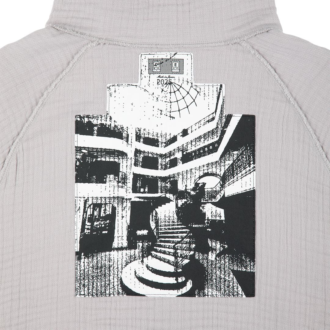 CAV EMPT LAYERED GAUZE HALF ZIP 'GREY'