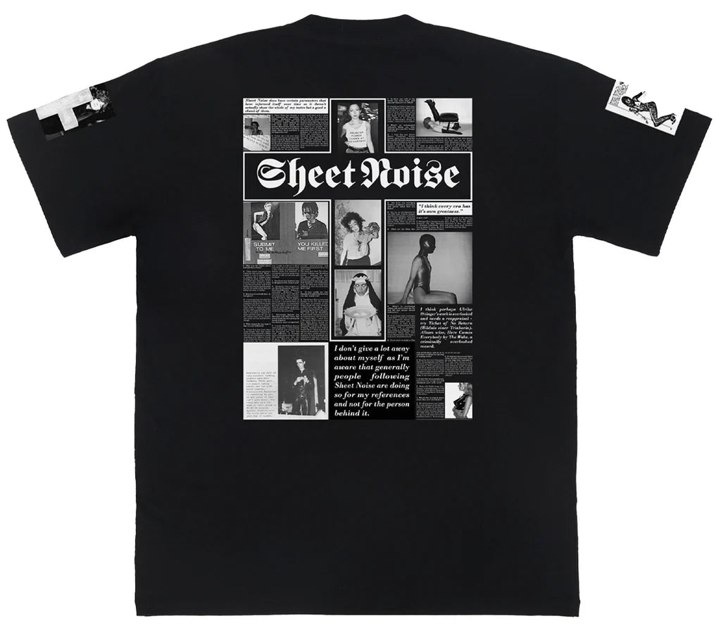 THE SALVAGES X SHEET NOISE T-SHIRT 'BLACK'