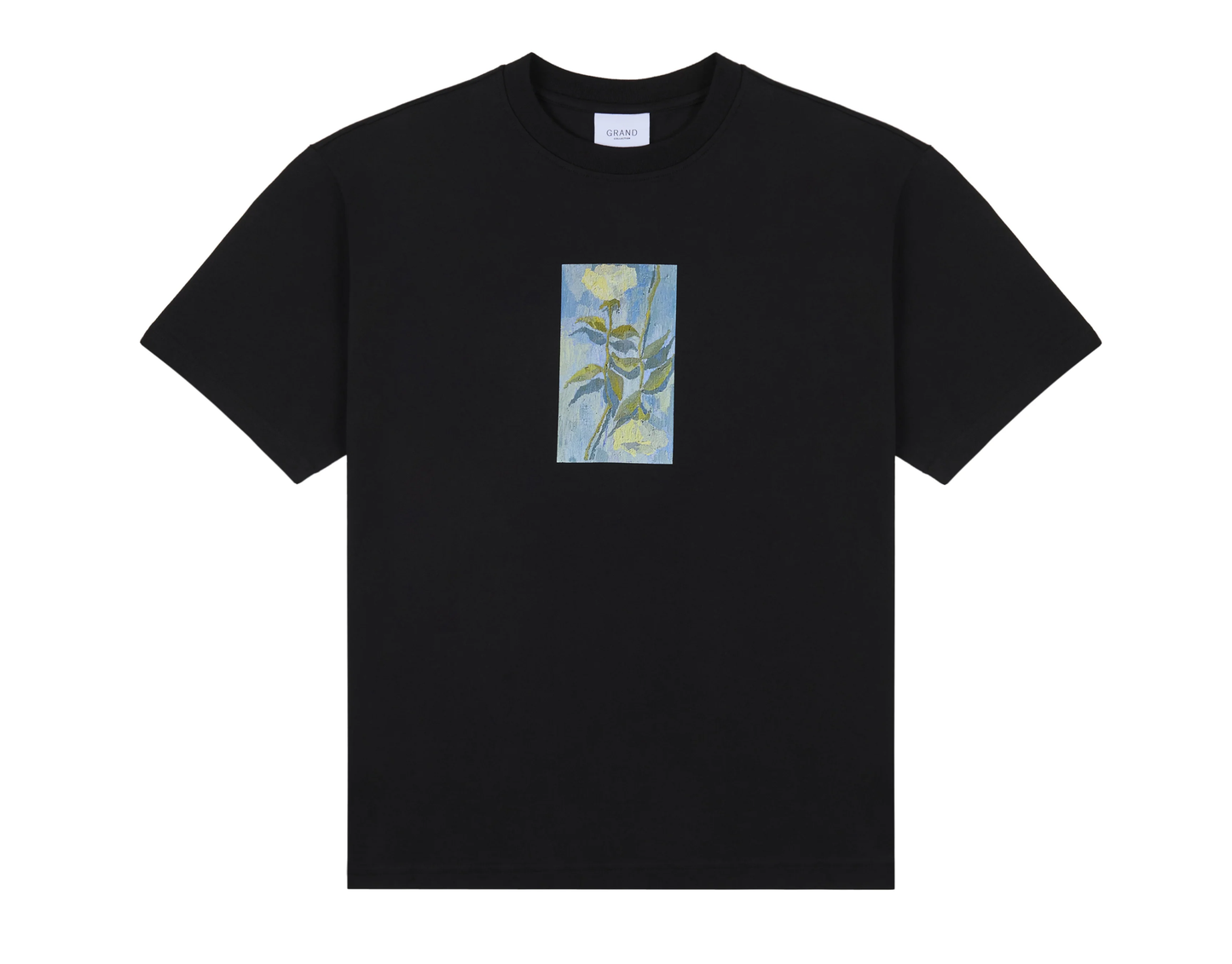 GRAND COLLECTION WHITE ROSES TEE 'BLACK'