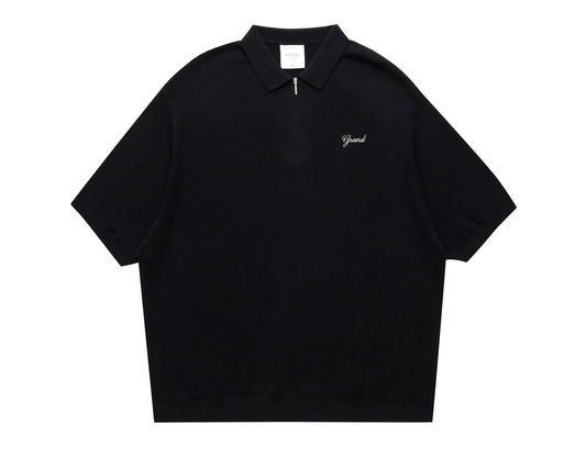 GRAND COLLECTION KNIT QUARTER ZIP 'BLACK'
