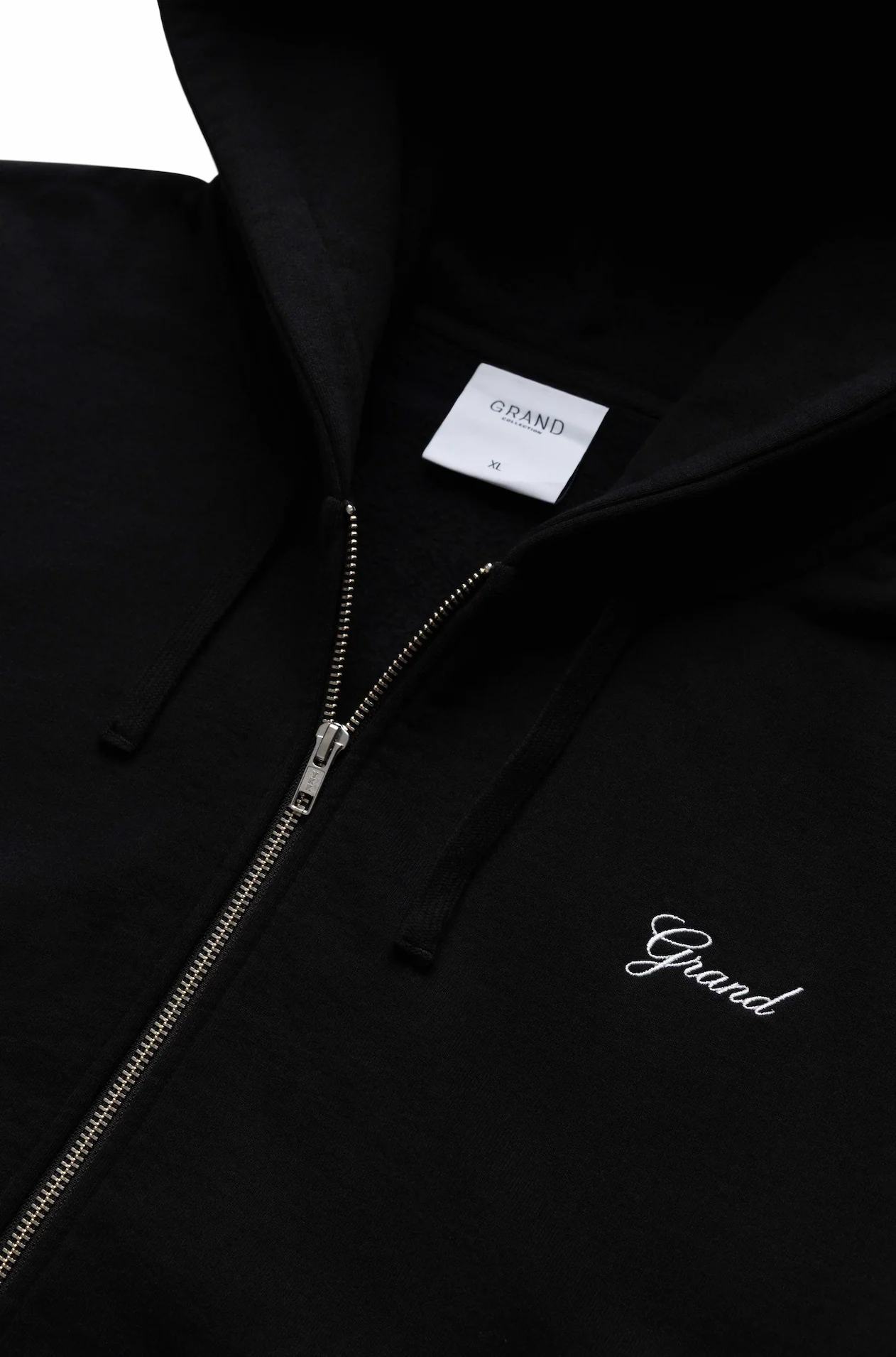 GRAND COLLECTION ZIP UP SCRIPT SWEATSHIRT 'BLACK'
