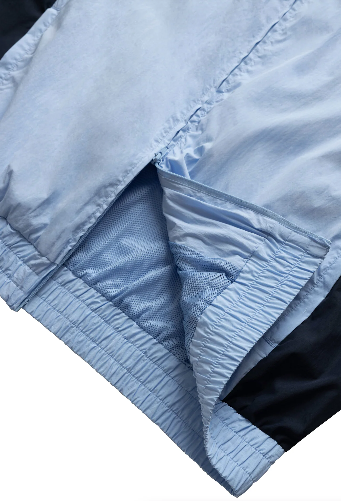 GRAND COLLECTION COTTON/NYLON TRACK JACKET 'POWDER BLUE/NAVY'